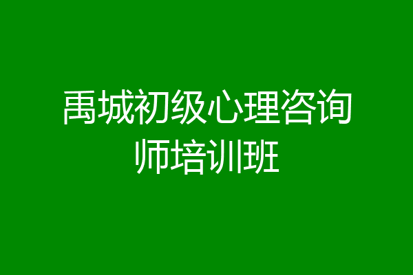 禹城初级心理咨询师培训班