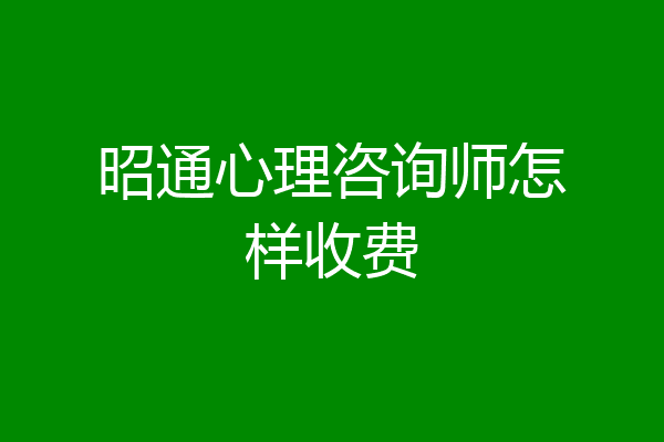 昭通心理咨询师怎样收费