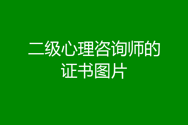 二级心理咨询师的证书图片