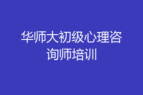 华师大初级心理咨询师培训