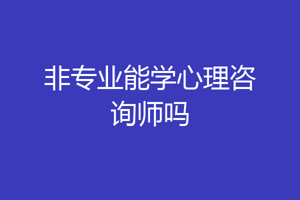 非专业能学心理咨询师吗
