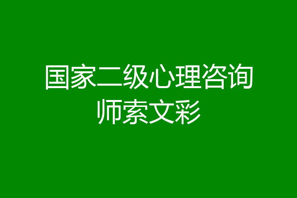 国家二级心理咨询师索文彩