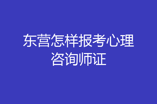 东营怎样报考心理咨询师证