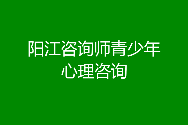 阳江咨询师青少年心理咨询