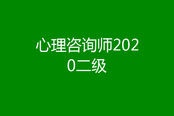 心理咨询师2020二级