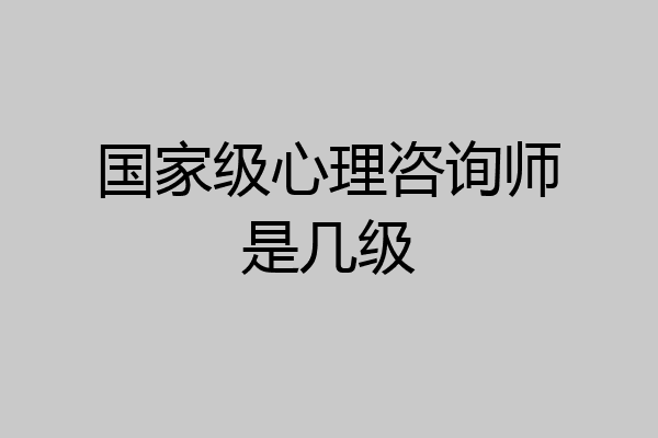 国家级心理咨询师是几级