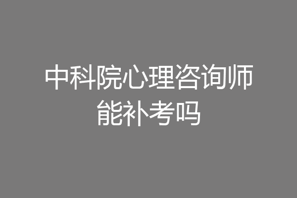 中科院心理咨询师能补考吗