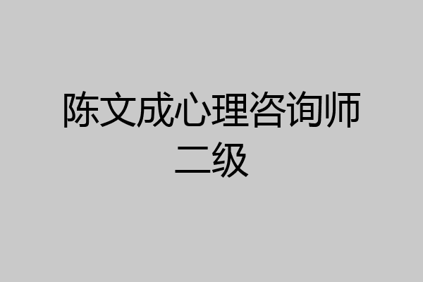 陈文成心理咨询师二级
