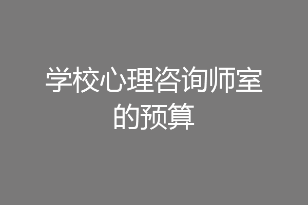 学校心理咨询师室的预算