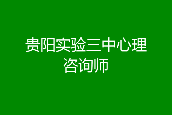 贵阳实验三中心理咨询师