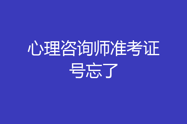 心理咨询师准考证号忘了