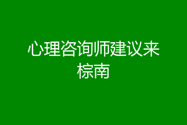 心理咨询师建议来棕南