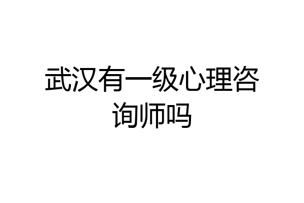 武汉有一级心理咨询师吗