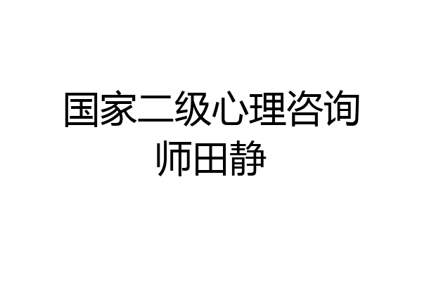 国家二级心理咨询师田静