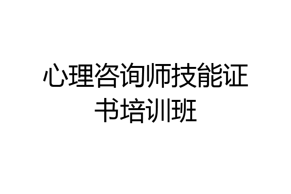 心理咨询师技能证书培训班