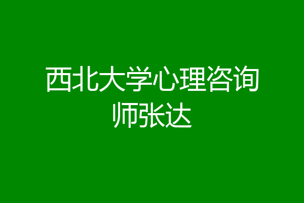 西北大学心理咨询师张达