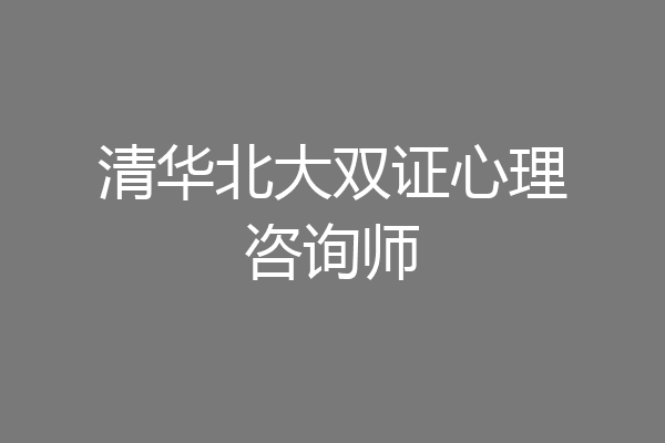 清华北大双证心理咨询师