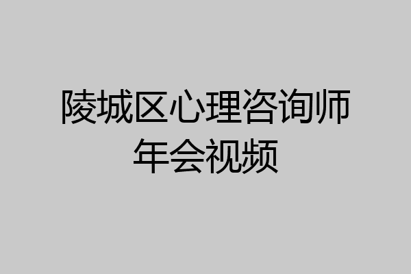 陵城区心理咨询师年会视频