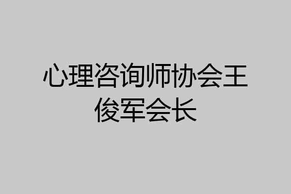 心理咨询师协会王俊军会长