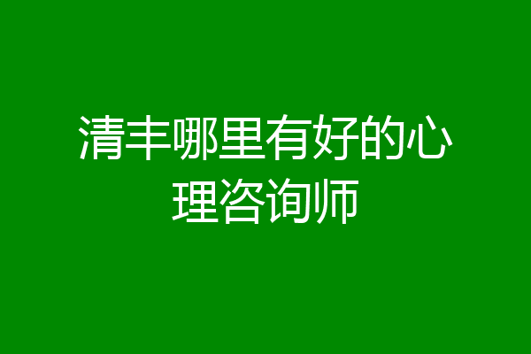 清丰哪里有好的心理咨询师