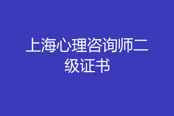 上海心理咨询师二级证书