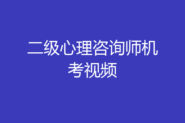 二级心理咨询师机考视频