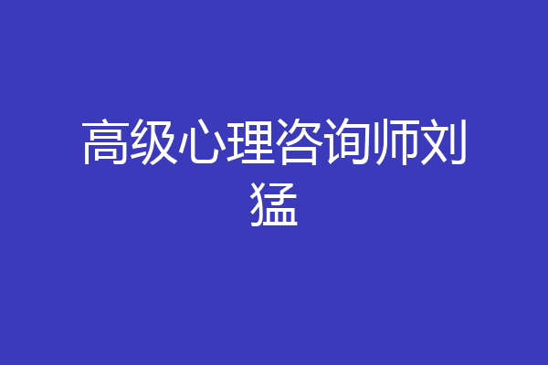 高级心理咨询师刘猛