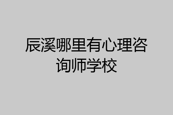 辰溪哪里有心理咨询师学校