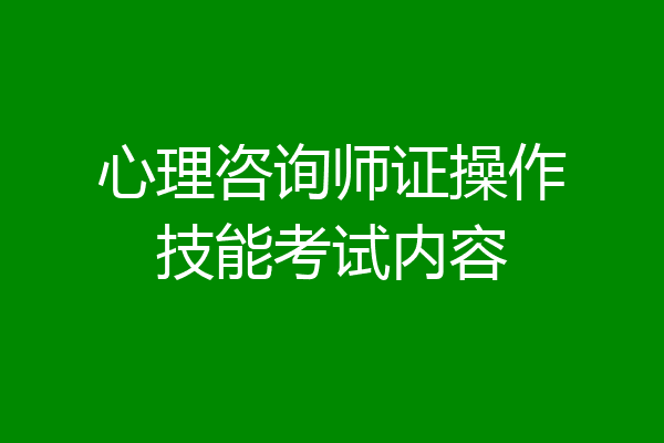 心理咨询师证操作技能考试内容