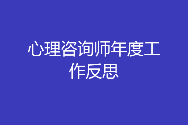 心理咨询师年度工作反思