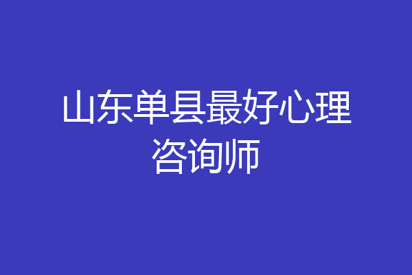 山东单县最好心理咨询师