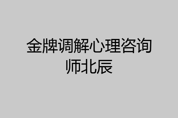 金牌调解心理咨询师北辰