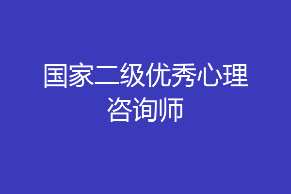 国家二级优秀心理咨询师