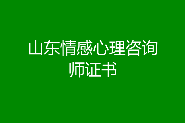 山东情感心理咨询师证书
