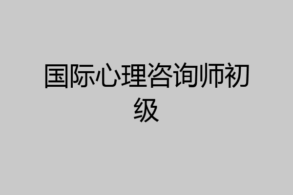 国际心理咨询师初级