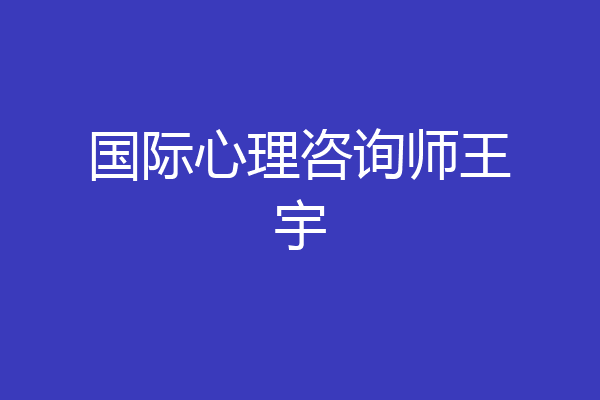 国际心理咨询师王宇