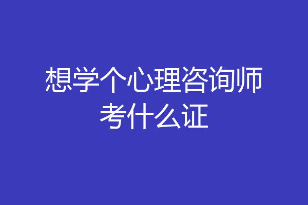 想学个心理咨询师考什么证