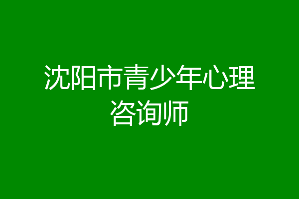 沈阳市青少年心理咨询师