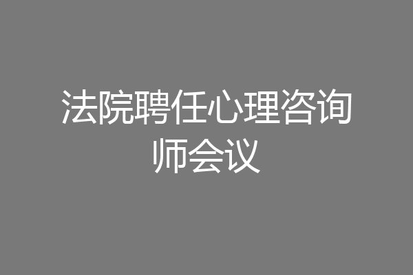 法院聘任心理咨询师会议