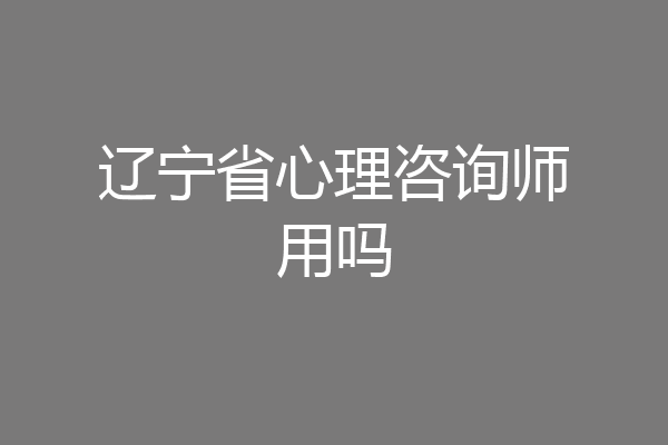 辽宁省心理咨询师用吗