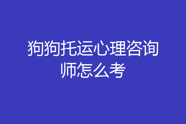狗狗托运心理咨询师怎么考