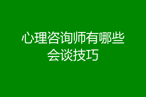 心理咨询师有哪些会谈技巧