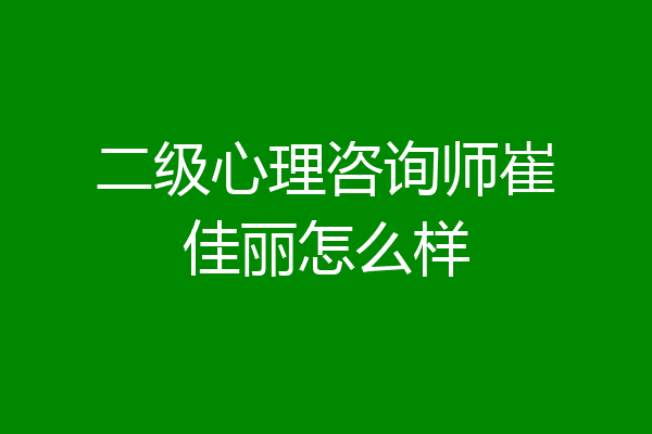 二级心理咨询师崔佳丽怎么样