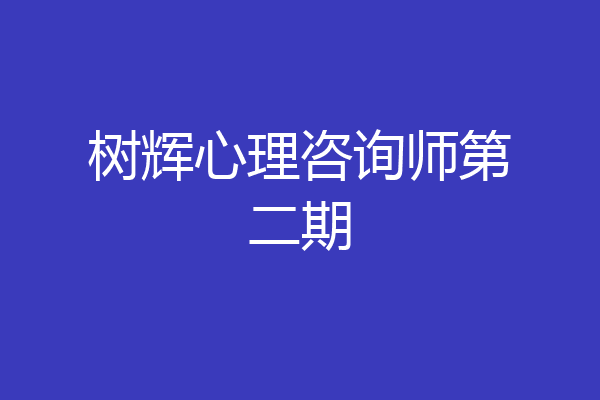 树辉心理咨询师第二期