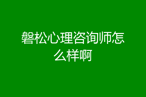 磐松心理咨询师怎么样啊