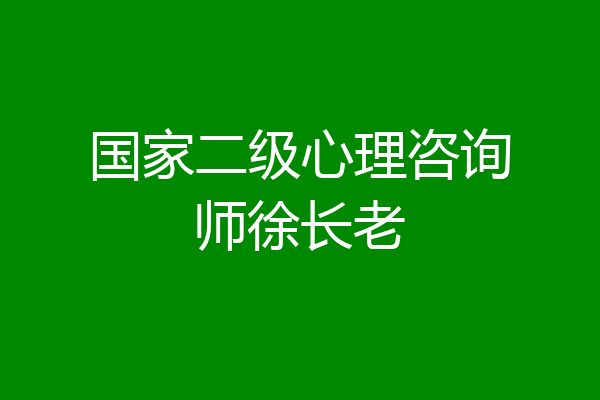 国家二级心理咨询师徐长老