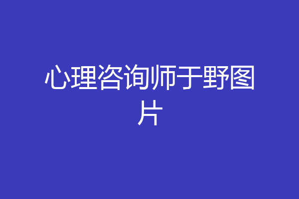 心理咨询师于野图片