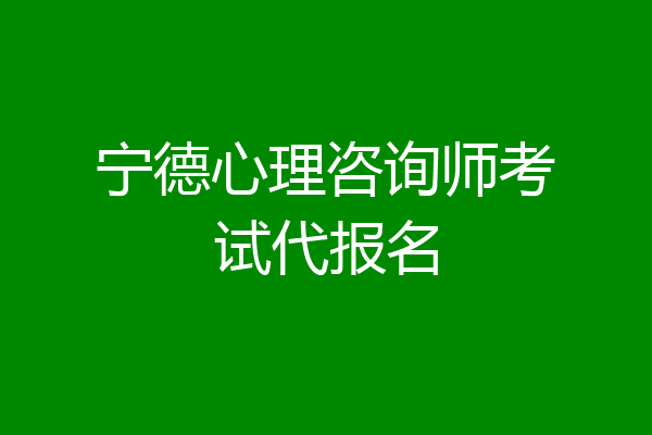 宁德心理咨询师考试代报名