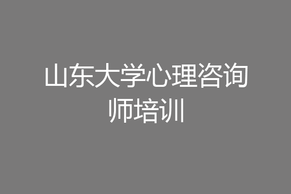 山东大学心理咨询师培训