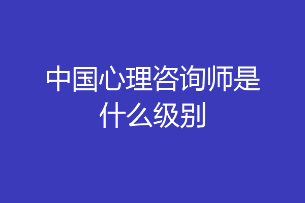 中国心理咨询师是什么级别